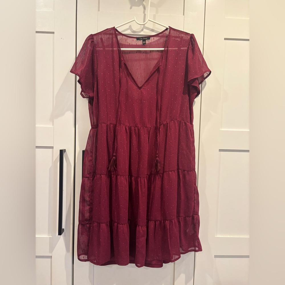 Elegant Burgundy Dress